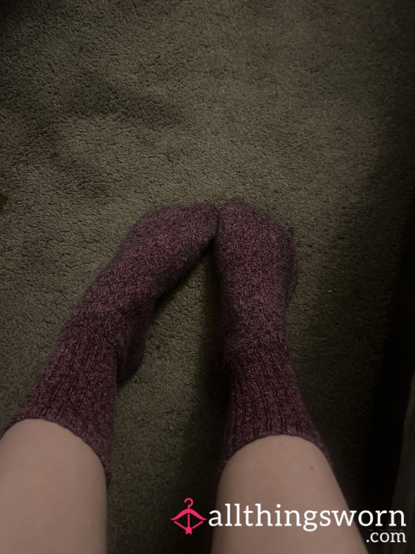 Fuzzy Socks Worn In Walking Boots