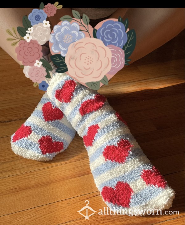 Fuzzy Heart Socks