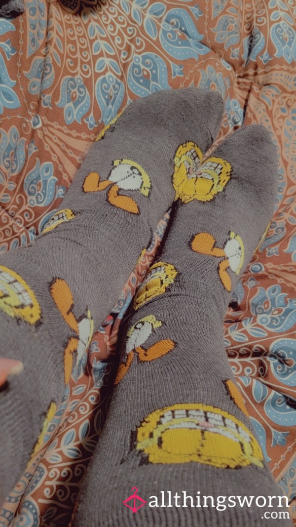 Garfield Socks Worn For A Full 48 Hours