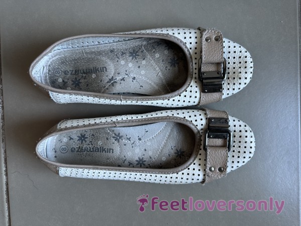 FREE Shipping With Tracking: Genuine Leather Cheap Nasty Ballet Flats With Factory/production Flaw On Them  Flaw