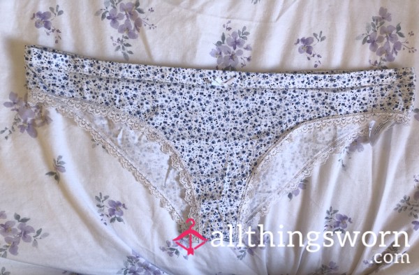 Girly Lacy Panties With Petite Blue Flowers!