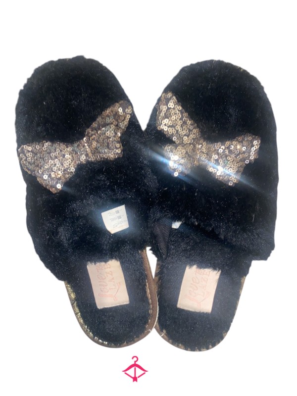 Glitter Bow Worn Slippers