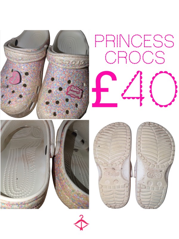 Glitter Princess Crocs