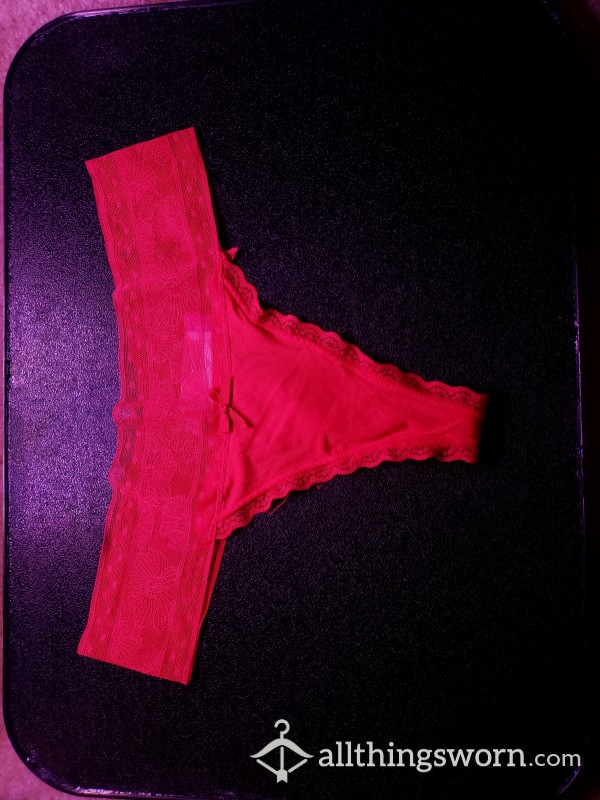 GODDESS' RED THONG WORN 48H