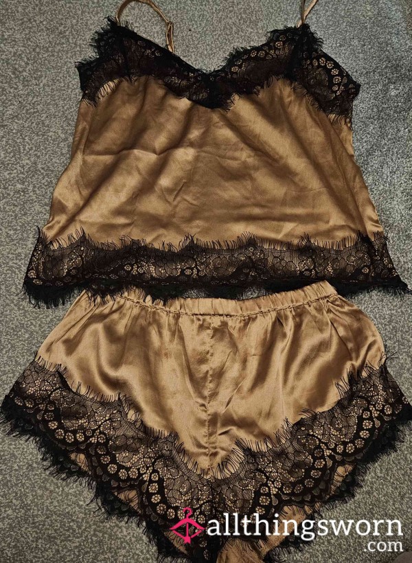 Gold And Black Lace Pjs