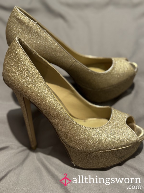 Aldo Gold P**p Toe Stiletto