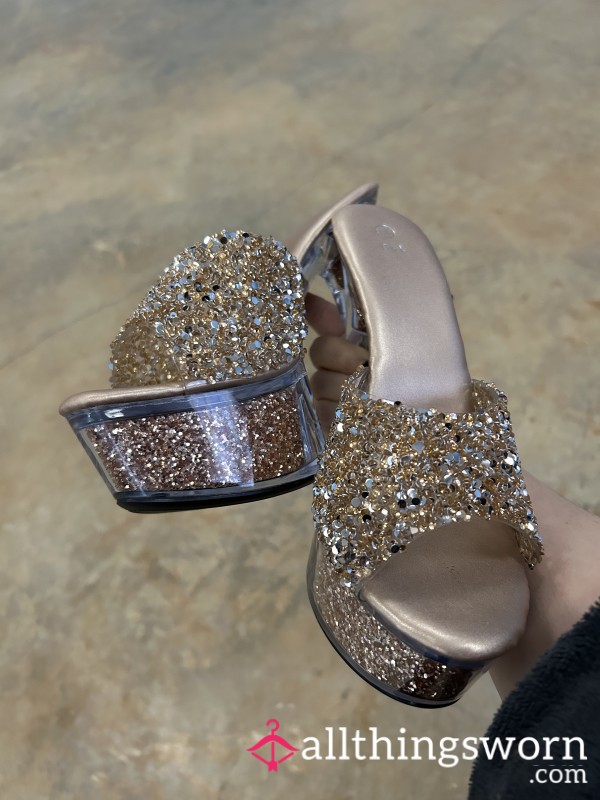 Gold Sparkle High Heels