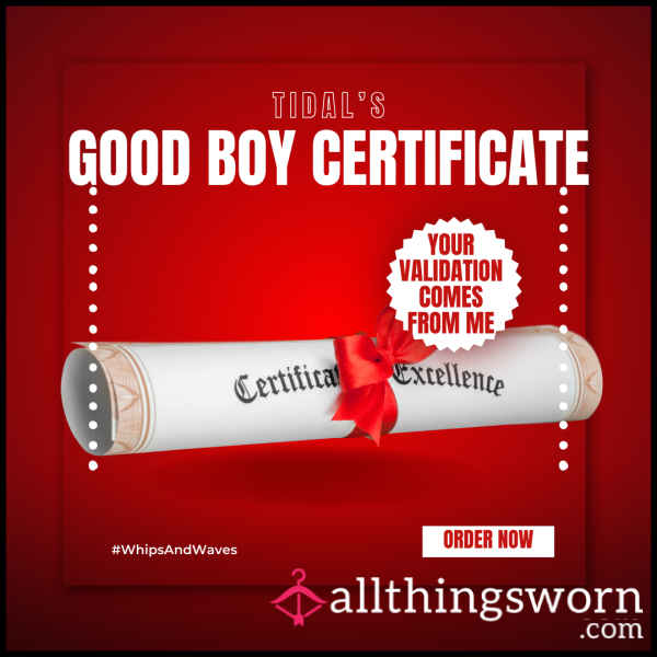 Good Boy Certificate