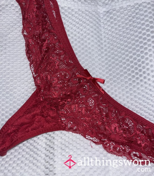 Gorgeous Red Lace Thong