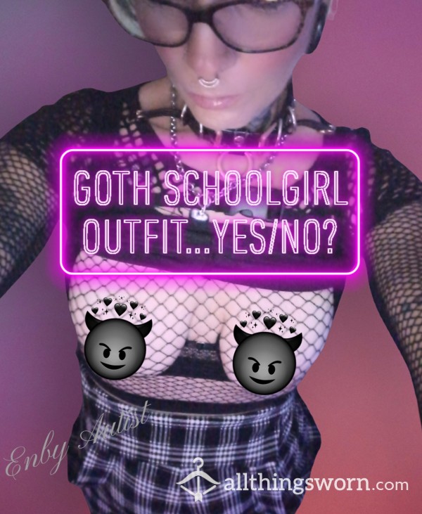 Goth Schoolgirl Outfit Tits Out With A**