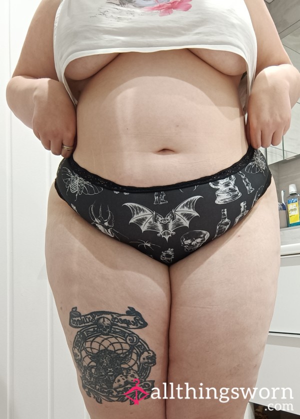 Gothic Bats Themed Thong Size 3xl (UK 22) BBW