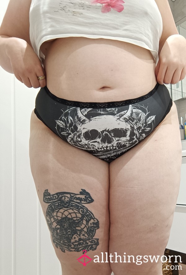 Gothic Skull Themed Thong Size 3xl (UK 22) BBW