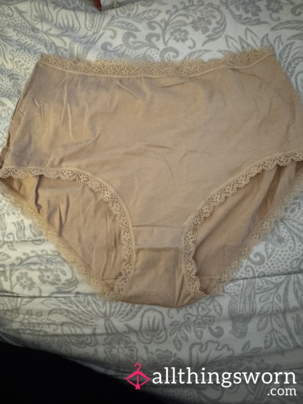 Granny Pants! Full Back Cotton Nude Pants