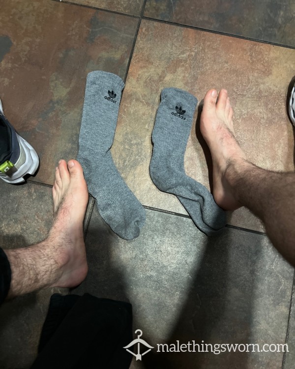 Gray Adidas Gym Socks