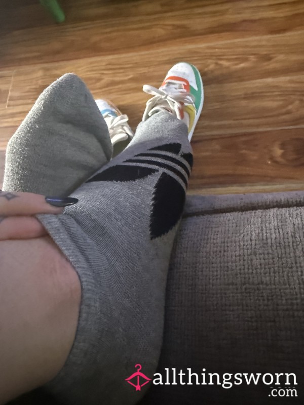 Gray Ankle Adidas Socks