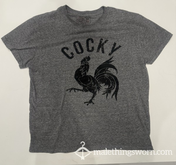 Gray “c*cky” Sweaty Tee Shirt