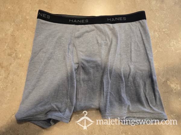 Gray Hanes Boxer Briefs