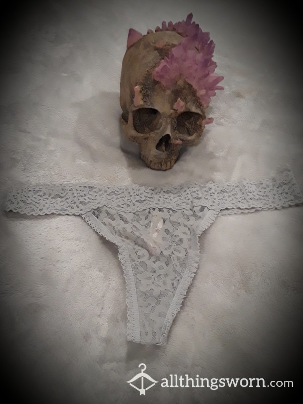 Gray Lace Goddess Thong