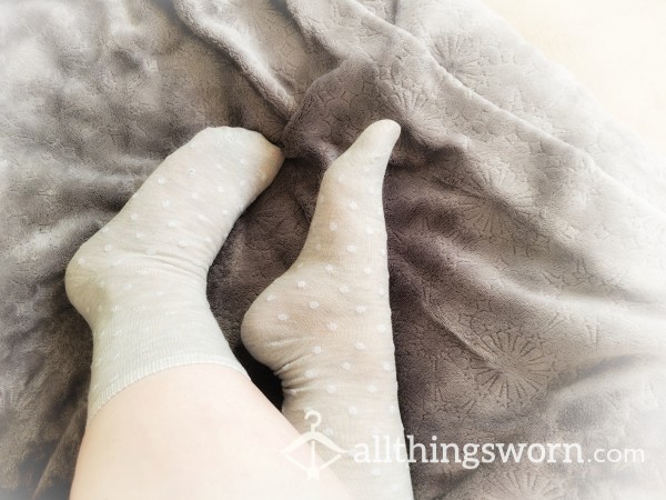 Gray Socks With Polkadots ~ 5 Day Wear