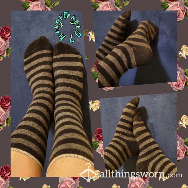 🖤Gray&Black Striped Crew Socks🤍