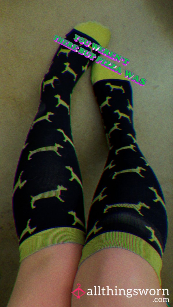 Green And Black Compression Socks|soccer Socks|knee Highs|dogs|shego