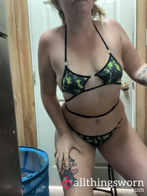 Green And Black Lingerie