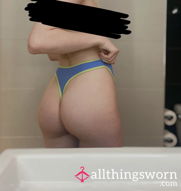 Green And Blue Thong - Cotton