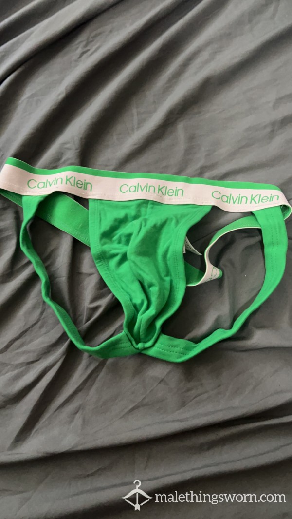 Green Calvin Klein Jock Strap