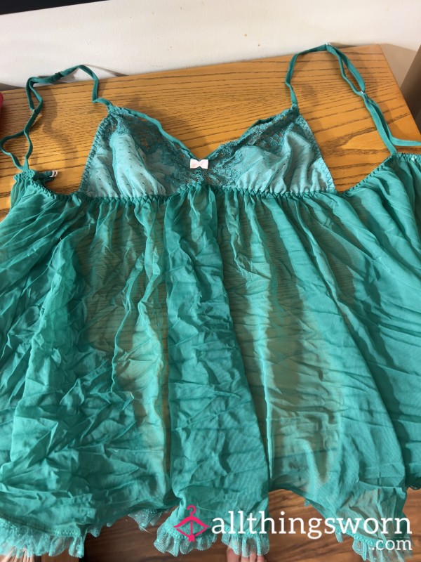 Green Chiffon. See Through. Size Medium. Victoria Secret Brand. Worn Often, During Pregnancy And Not.