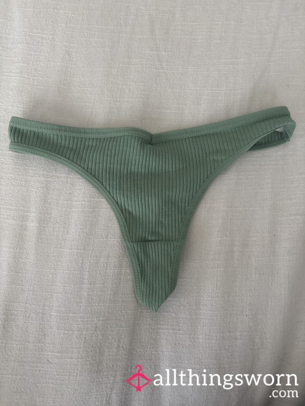 Green Cotton Thong