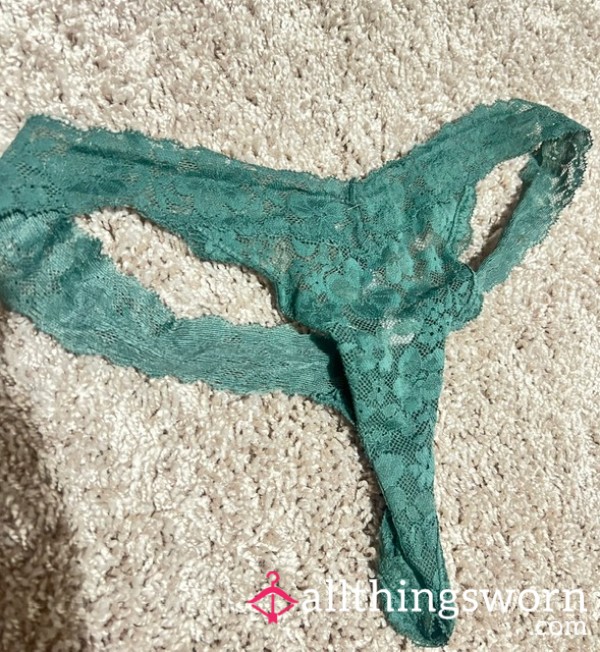 Green Flor*l Lacy Thong