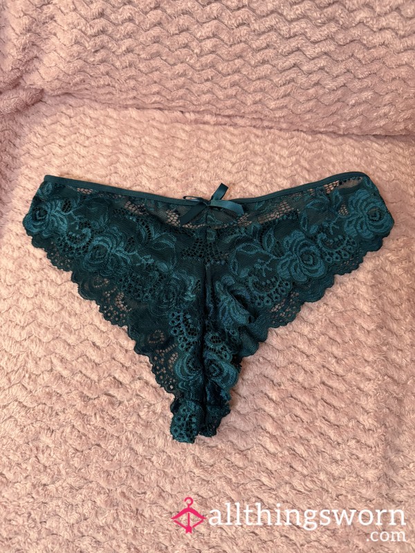 GREEN FRILLY LACEY PANTIES