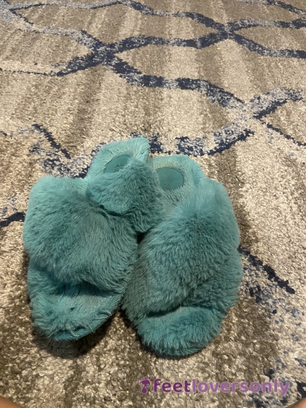 Green Fuzzy Slippers - Cornchip Heaven!