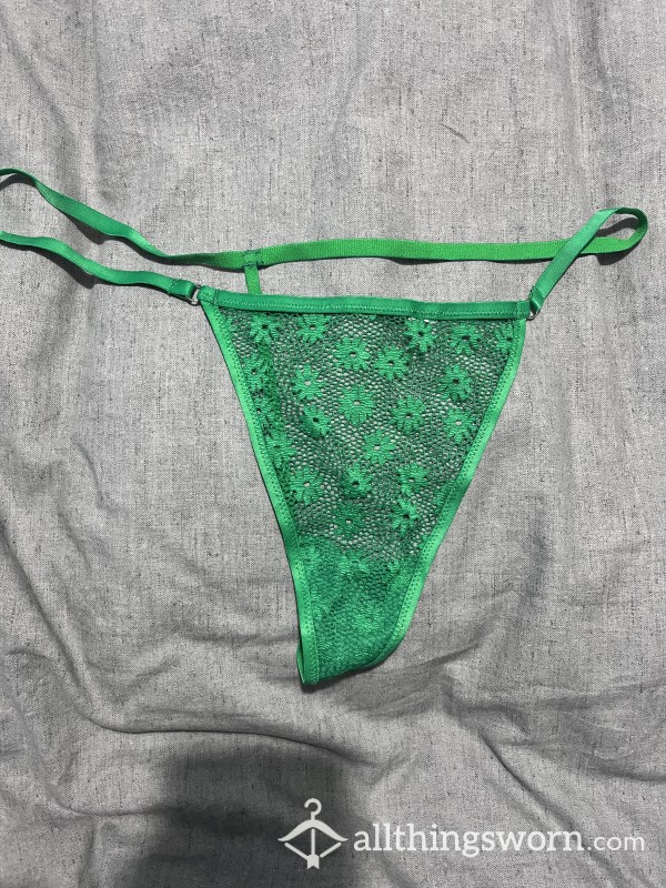 Worn Green G String Thong