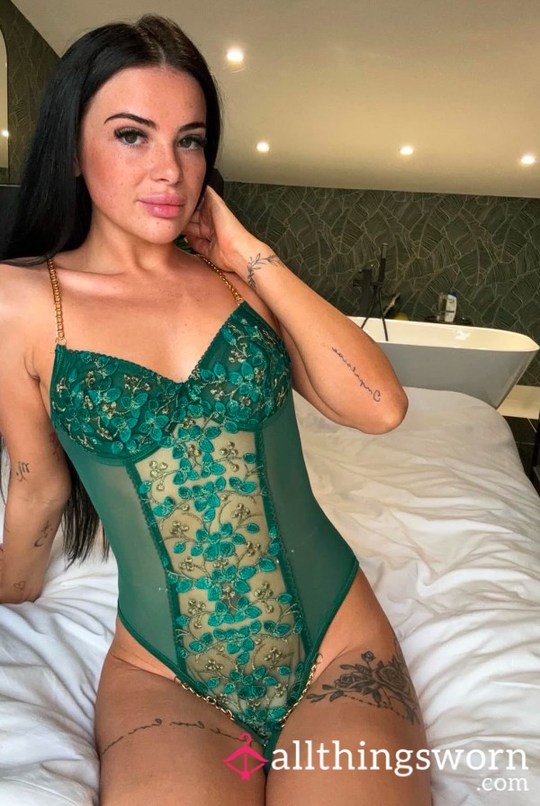 Green Lace Bodysuit Lingerie