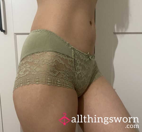 Green & Lace & Long-Used Panty