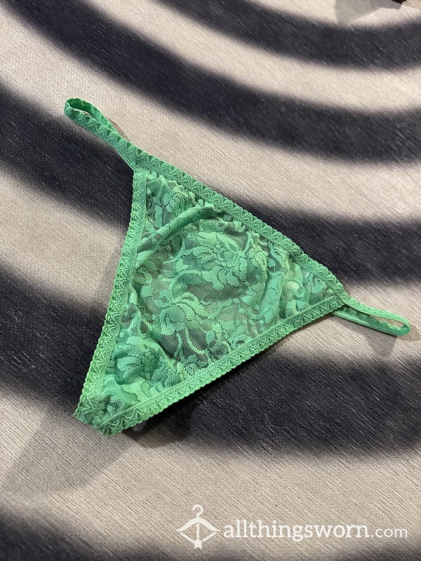 Green Lace Thong