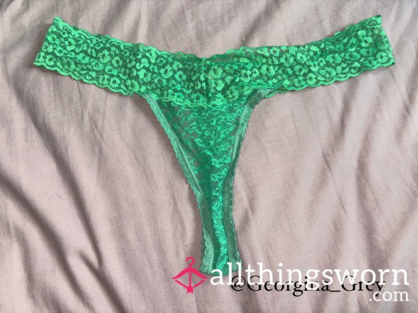 Green Lace Thong