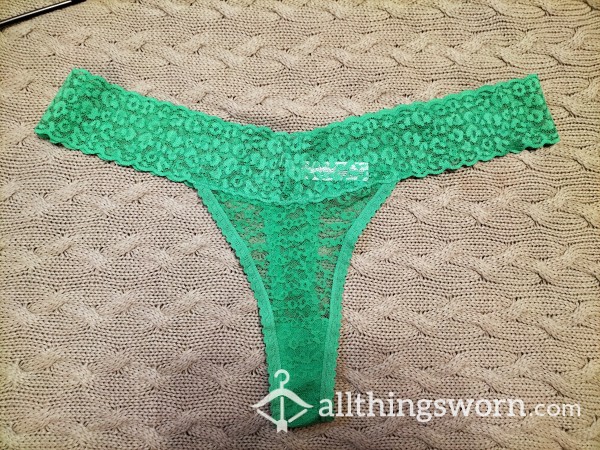 Green Lace Thong