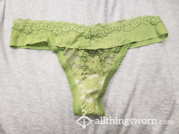 Green Lace Thong