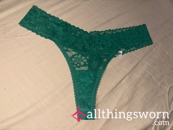 Green Lace Thong