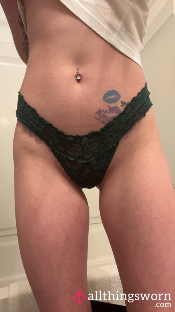 Green, Lace Thong