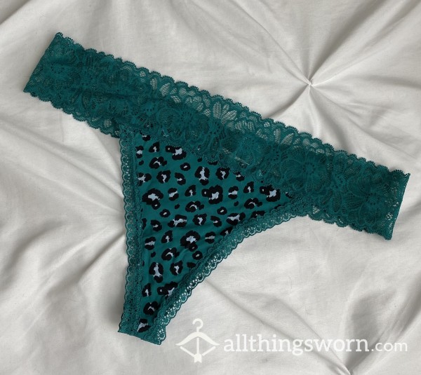 SOLD Green Leopard Print Thong