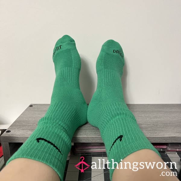 Green Nike Crew Socks