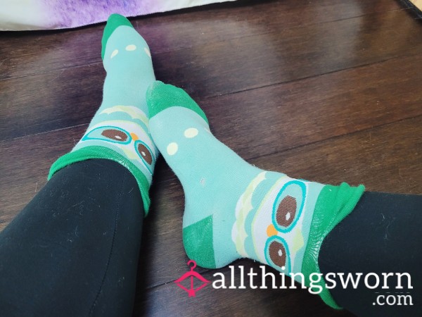 Green Owl Socks