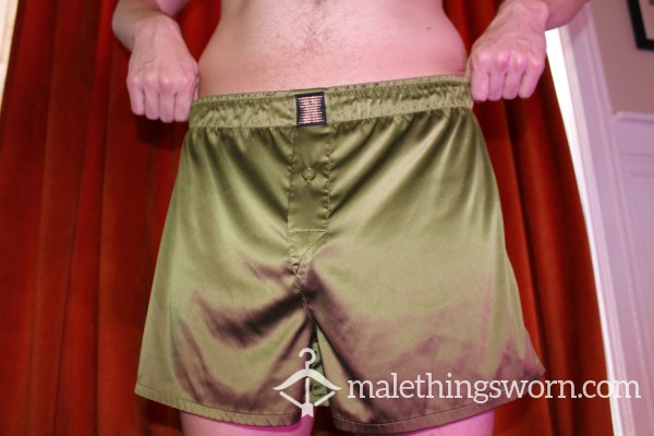 Green Satin Boxers