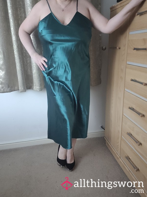 Green Satin Night Slip