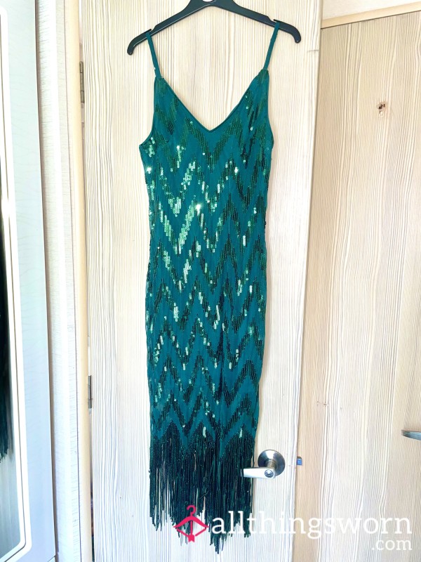 Green Sequined Flapper Dress