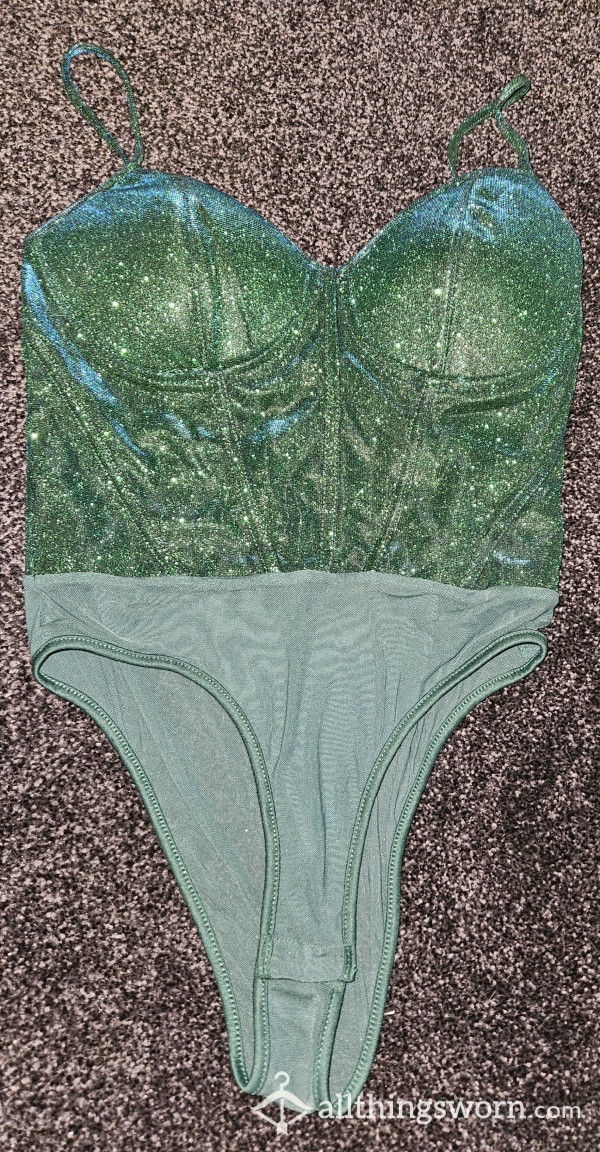 Green Sparkly Bodysuit Size 10