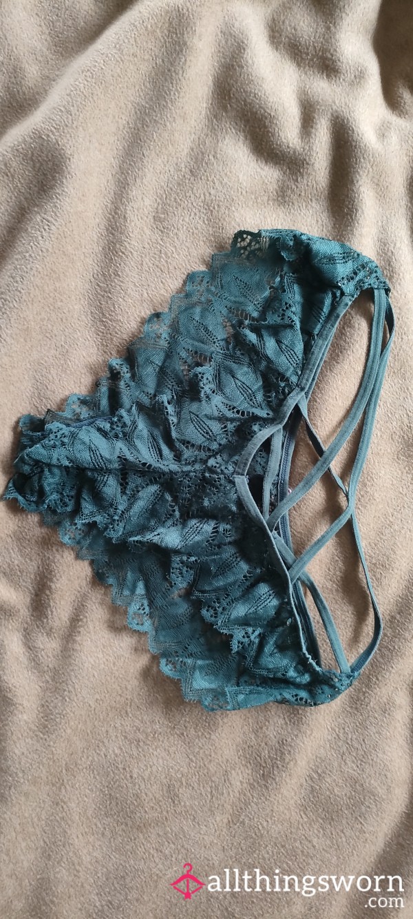 Green Strappy Backed Lace Briefs